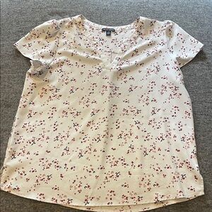 Hilary Radley White and Pink Floral Blouse
